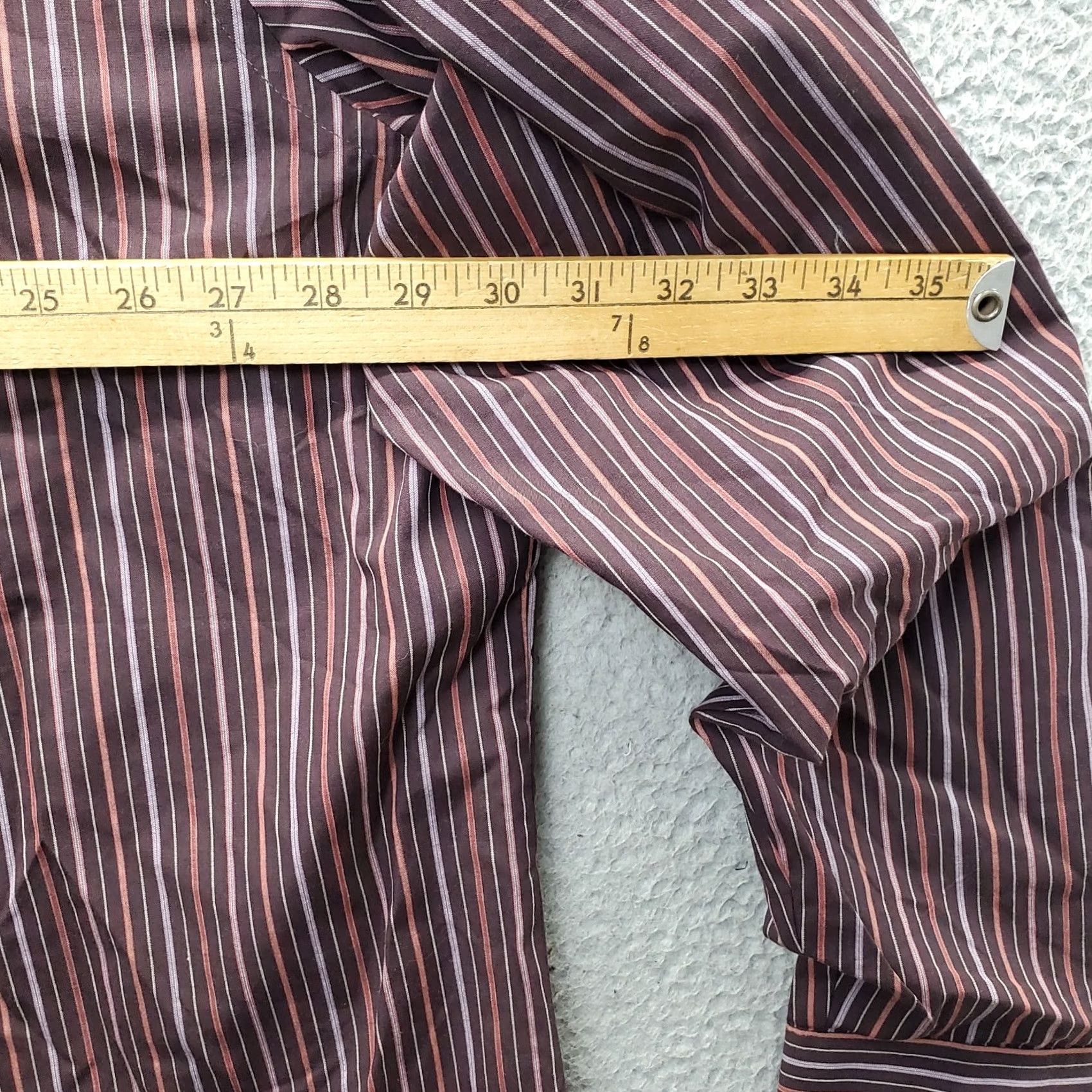 Van Heusen Van Heusen Mens Dress Shirt 3XLT Multicolor Striped Long Sleeve Collared Button-Up Shirt Size 48R - 4 Thumbnail