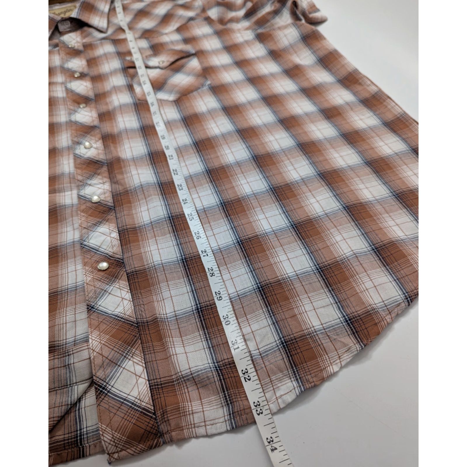 Wrangler Wrangler Western Shirt Men's 3XL Brown White Plaid Pearl Snaps Cowboy Rodeo Size US XXL / EU 58 / 5 - 3 Thumbnail