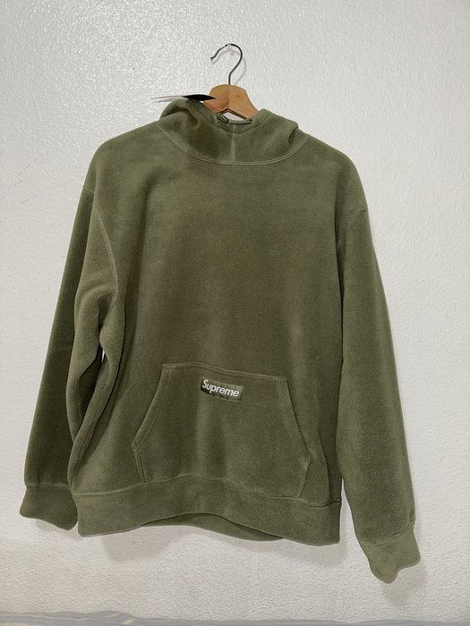 Supreme Supreme Polartec Hooded Sweatshirt Olive size M | Grailed