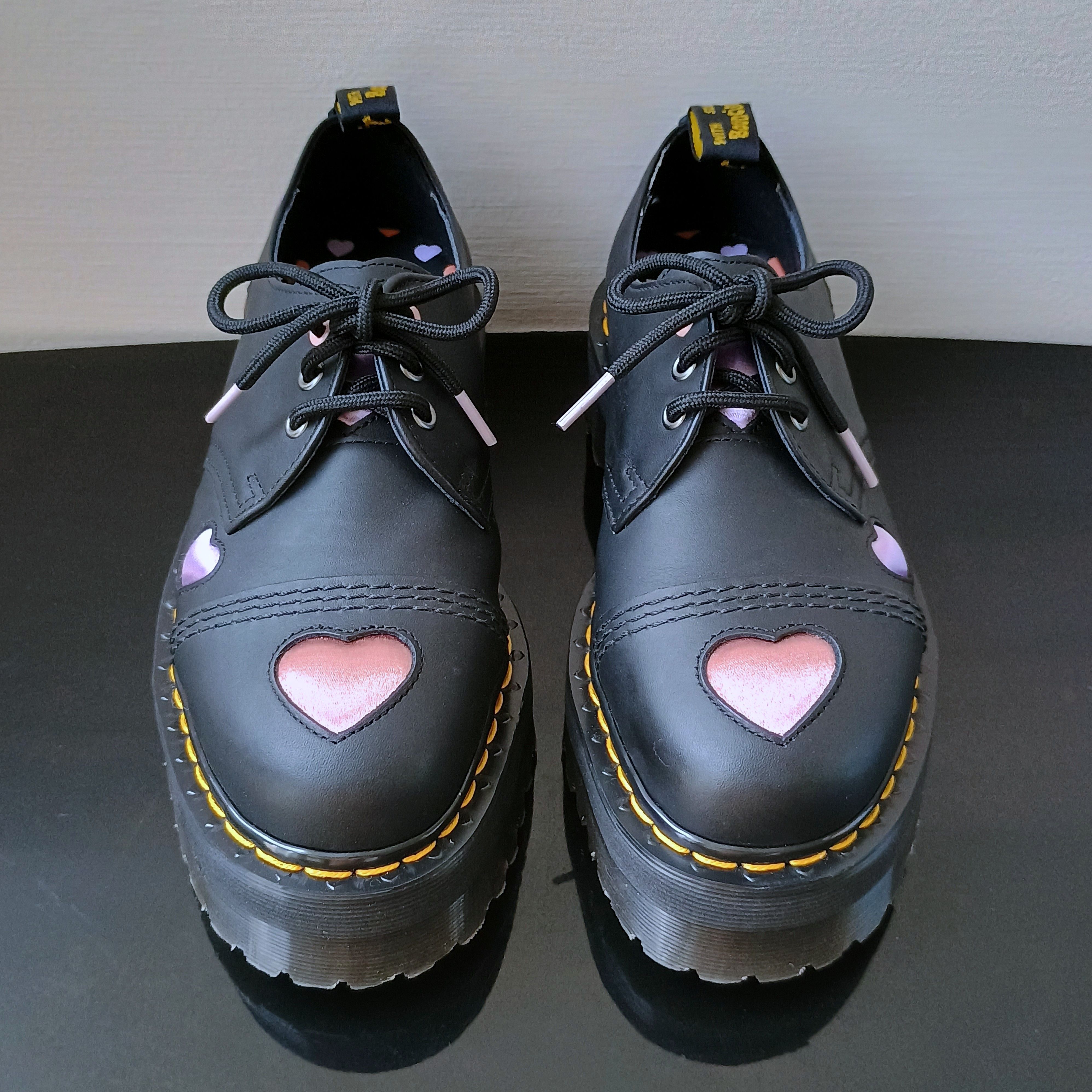 Dr. Martens Dr. Martens Women's 1461 Quad Heart Leather Platform Derby Size US 9 / IT 39 - 3 Thumbnail