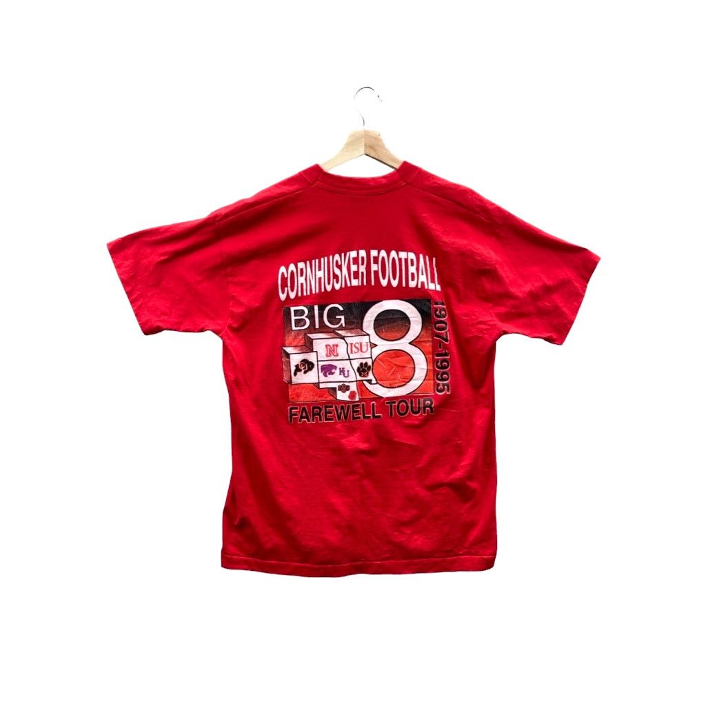 Fruit Of The Loom × Vintage VTG 1990's Nebraska University College Football T-Shirt Size US XL / EU 56 / 4 - 2 Thumbnail