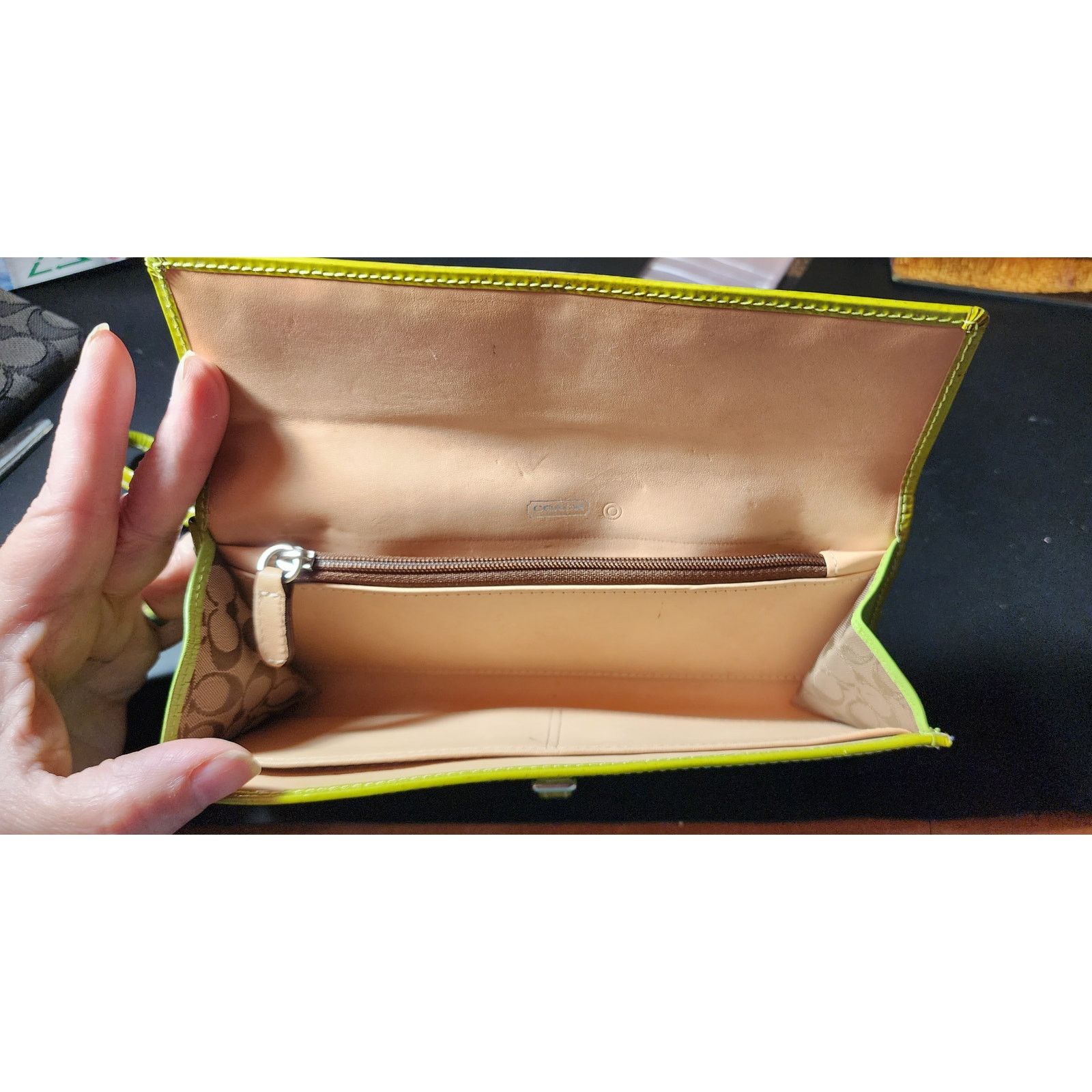 Coach COACH classic avocado green Genuine Leather lwallet clutch Size ONE SIZE - 3 Thumbnail