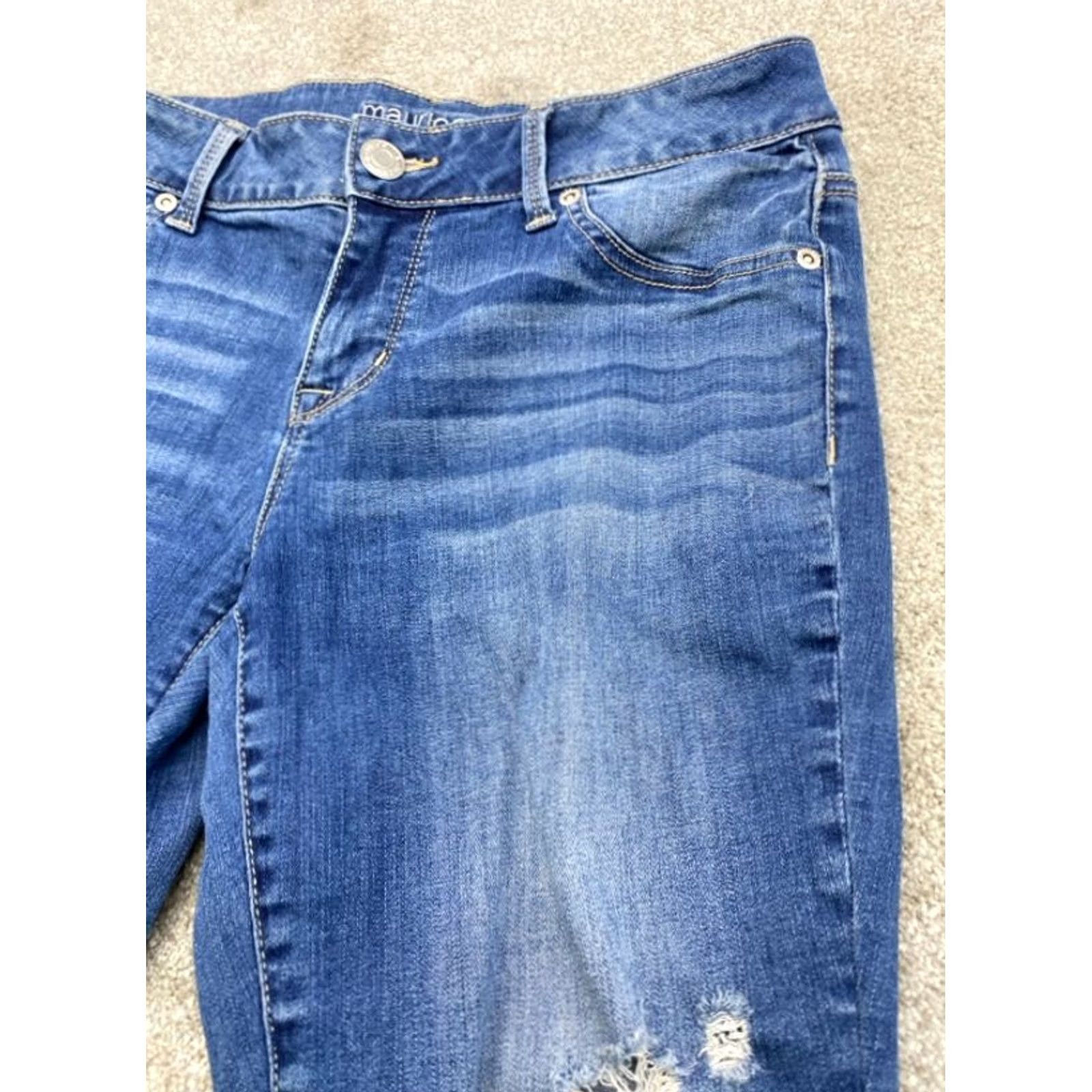 Vintage Maurices Jeans Women 28x28 Blue Denim Ankle Distressed Stretch 5925 Size 28" / US 6 / IT 42 - 7 Thumbnail