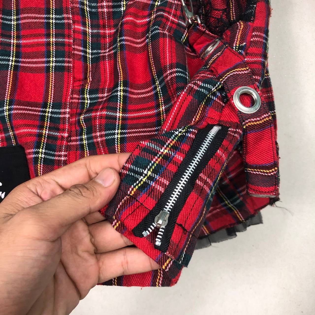 Seditionaries Vintage 90s Punk Red Plaid Tartan Harajuku Gothic Skirt Size 29" - 7 Thumbnail
