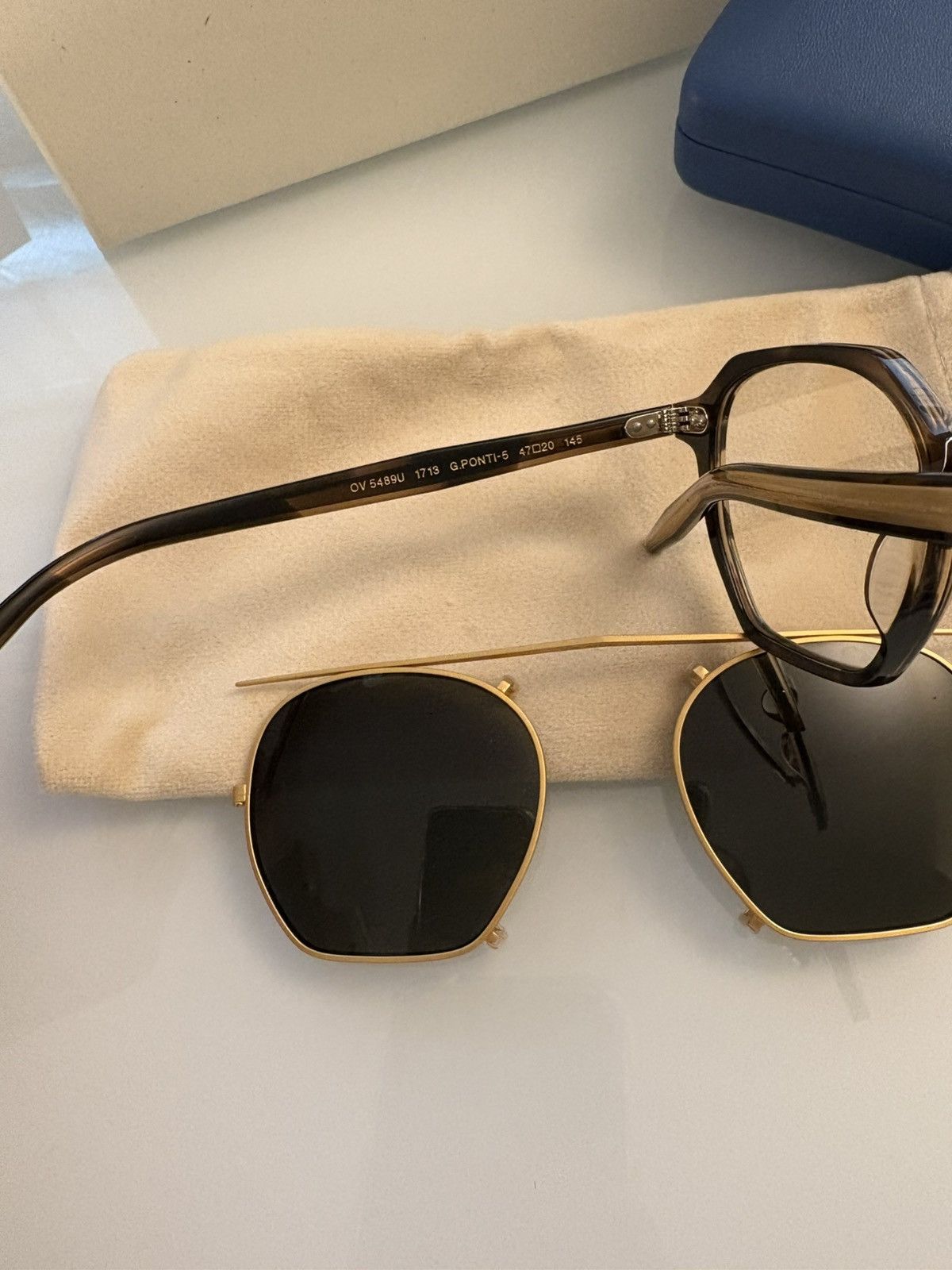 Oliver Peoples Gio. PONTI - 5 Geometric Eyeglasses 47mm+ Clip-on Size ONE SIZE - 13 Thumbnail