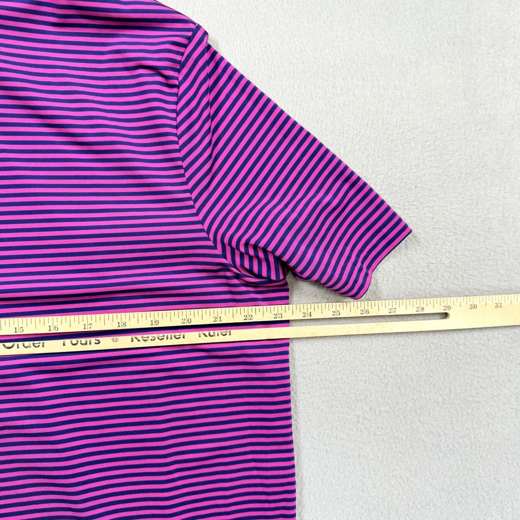 RLX Ralph Lauren RLX Ralph Lauren Polo Shirt Mens Large Purple Stripe Golf Performance Stretch Size US L / EU 52-54 / 3 - 5 Thumbnail