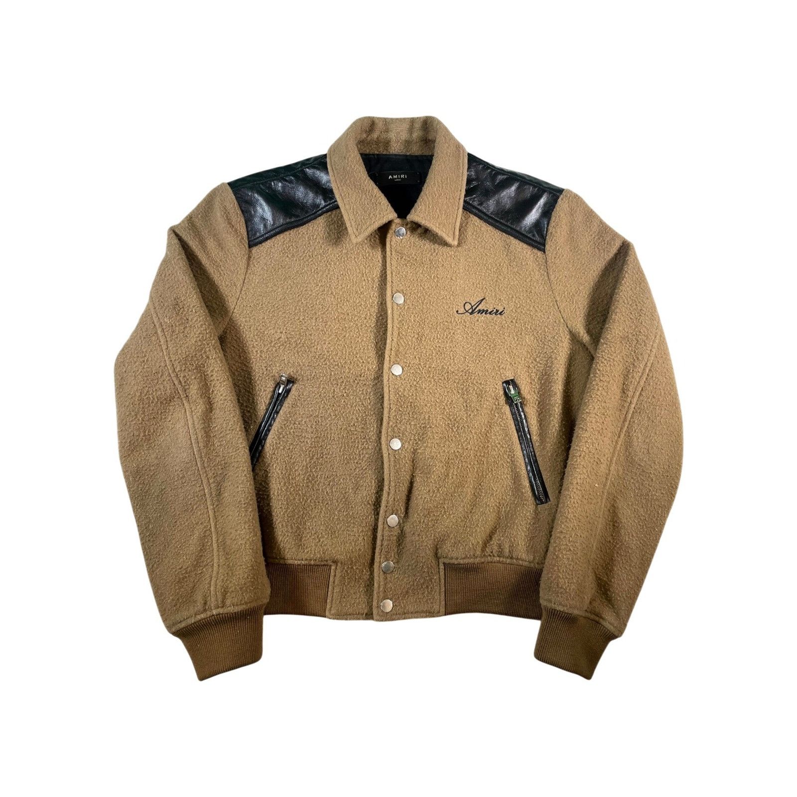 Amiri Amiri "Shearling Varsity" Brown & Black Jacket Size US L / EU 52-54 / 3 - 1 Thumbnail