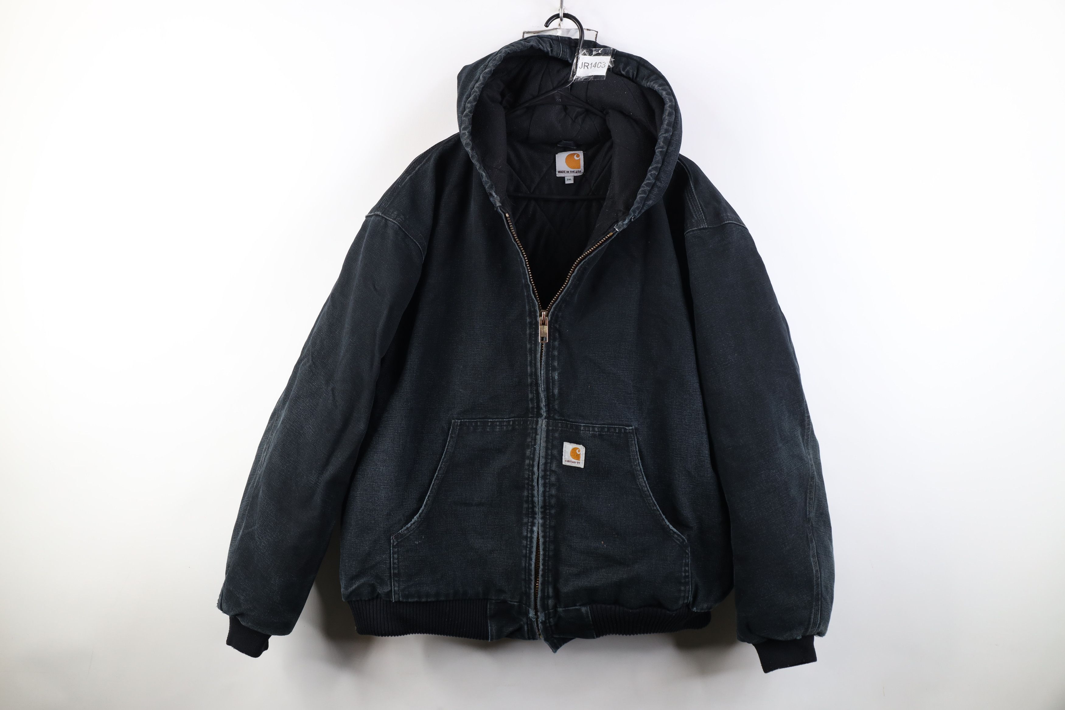 Carhartt Vintage Y2K Carhartt Quilted Canvas Hooded Jacket Black USA Size US XXL / EU 58 / 5 - 1 Thumbnail
