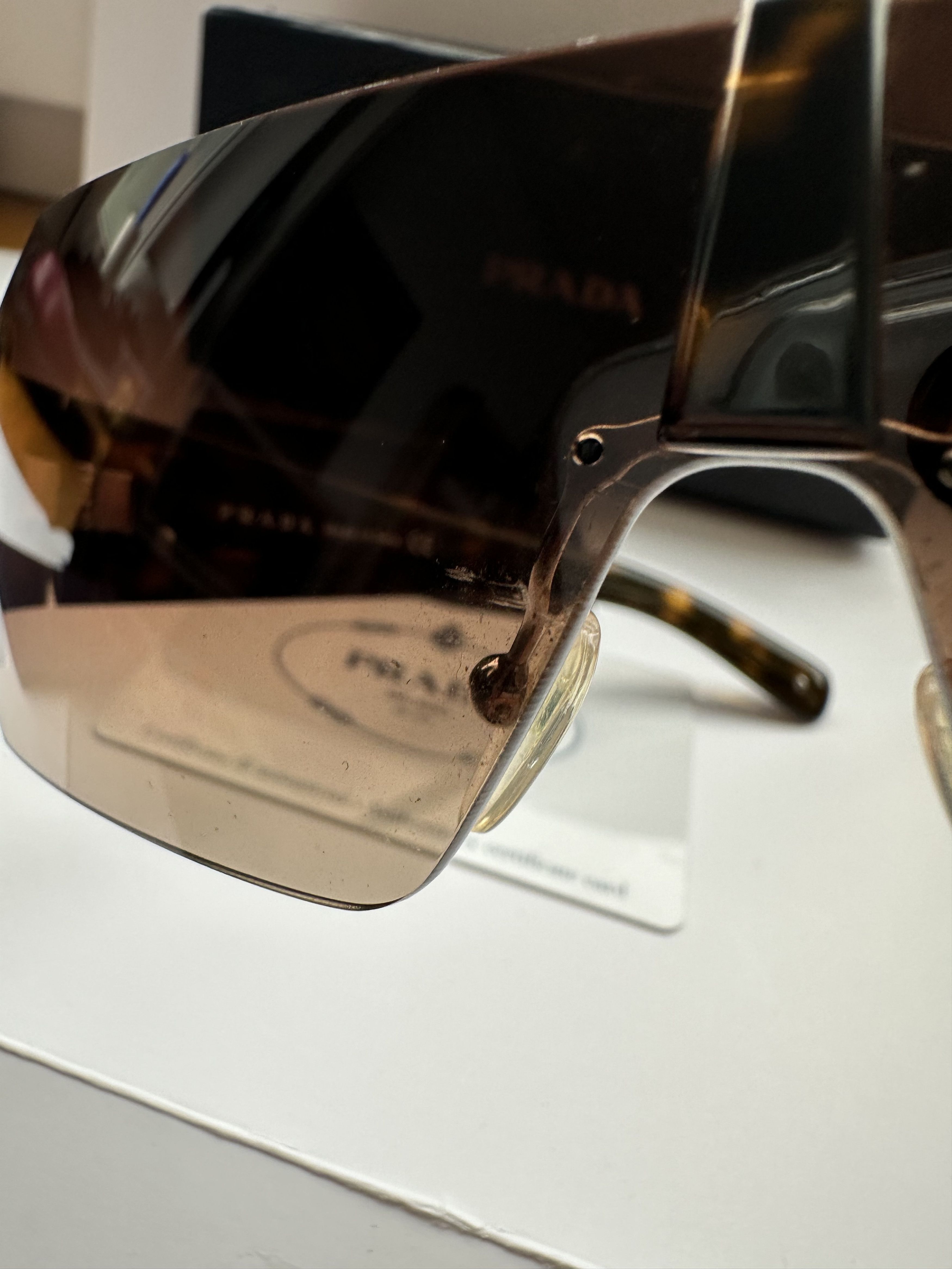 Prada Prada Brown/Black SPR01L Silver Tab Unisex Sunglasses Size ONE SIZE - 6 Thumbnail