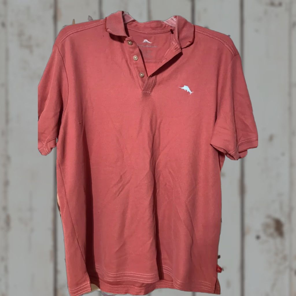 Tommy Bahama Tommy Bahama Polo Shirt Men L Pink Supima Cotton Logo Embroidered Regular Short Sleeve Built-In Breathable 3-Button Collared Shirt Size US L / EU 52-54 / 3 - 1 Thumbnail