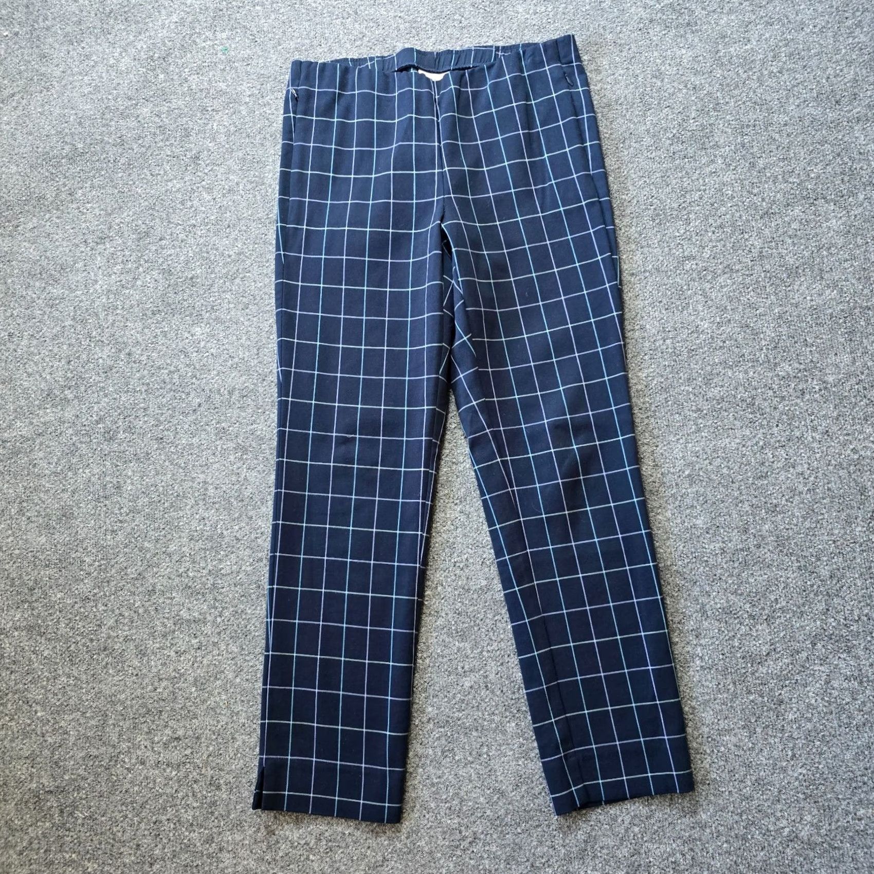 J. Jill J. Jill Pants Womens Size 10 Blue Plaid Stretch Ponte Ankle Regular Fit Tapered Casual Career Dressy Womens Size 24" / US 00 / IT 34 - 2 Thumbnail