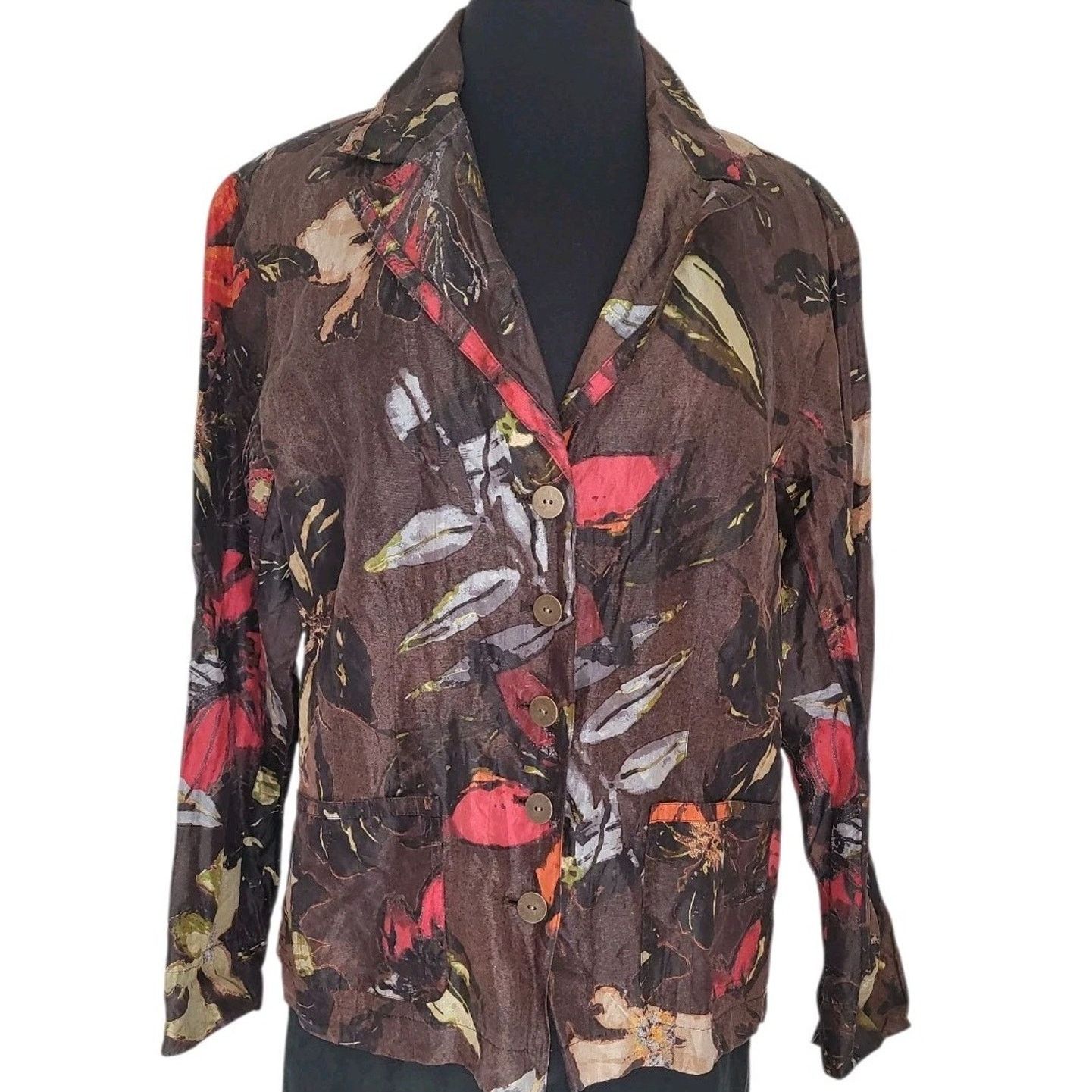 Chicos Chico’s Brown Shacket Button Up Fall Layer Sz 2 L Size L / US 10 / IT 46 - 1 Thumbnail