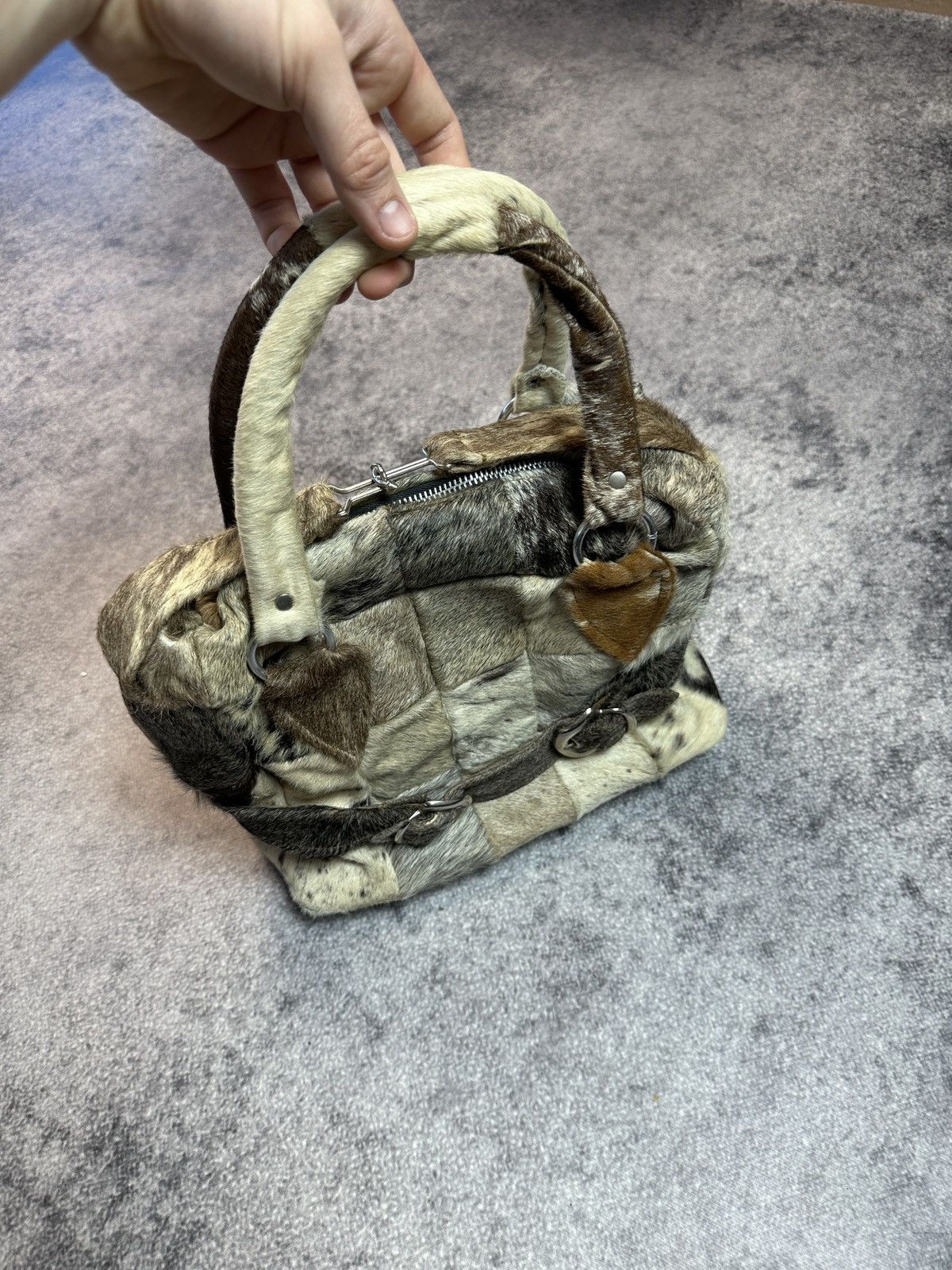 Cowboy Equipment Y2K Cow Fur Bag Leather Streetwear Rare Style USA Casual 90s Size ONE SIZE - 1 Thumbnail