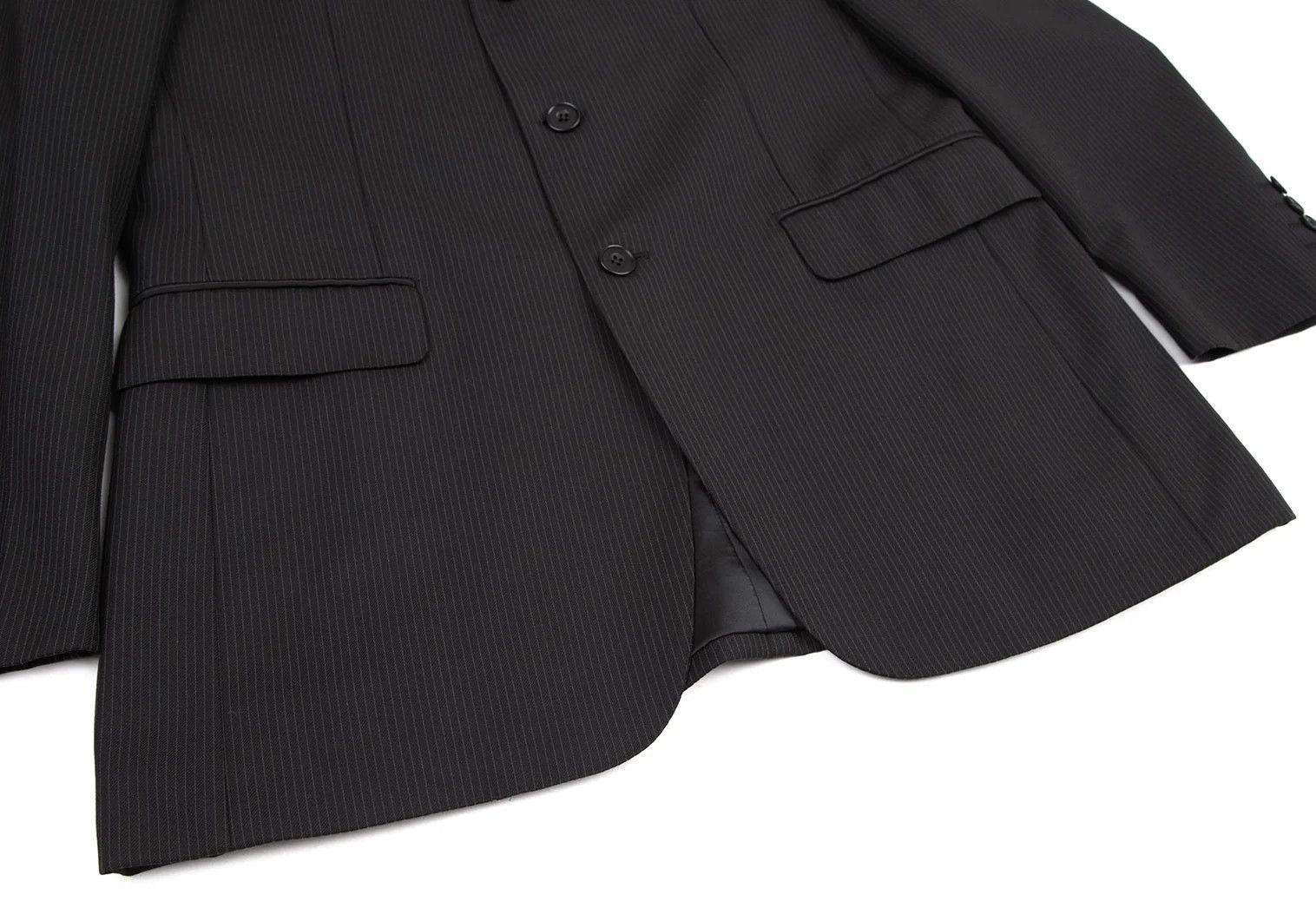 Burberry Wool Pinstripe Tailored Jacket in Black, Size 42L Size US XS / EU 42 / 0 - 9 Thumbnail