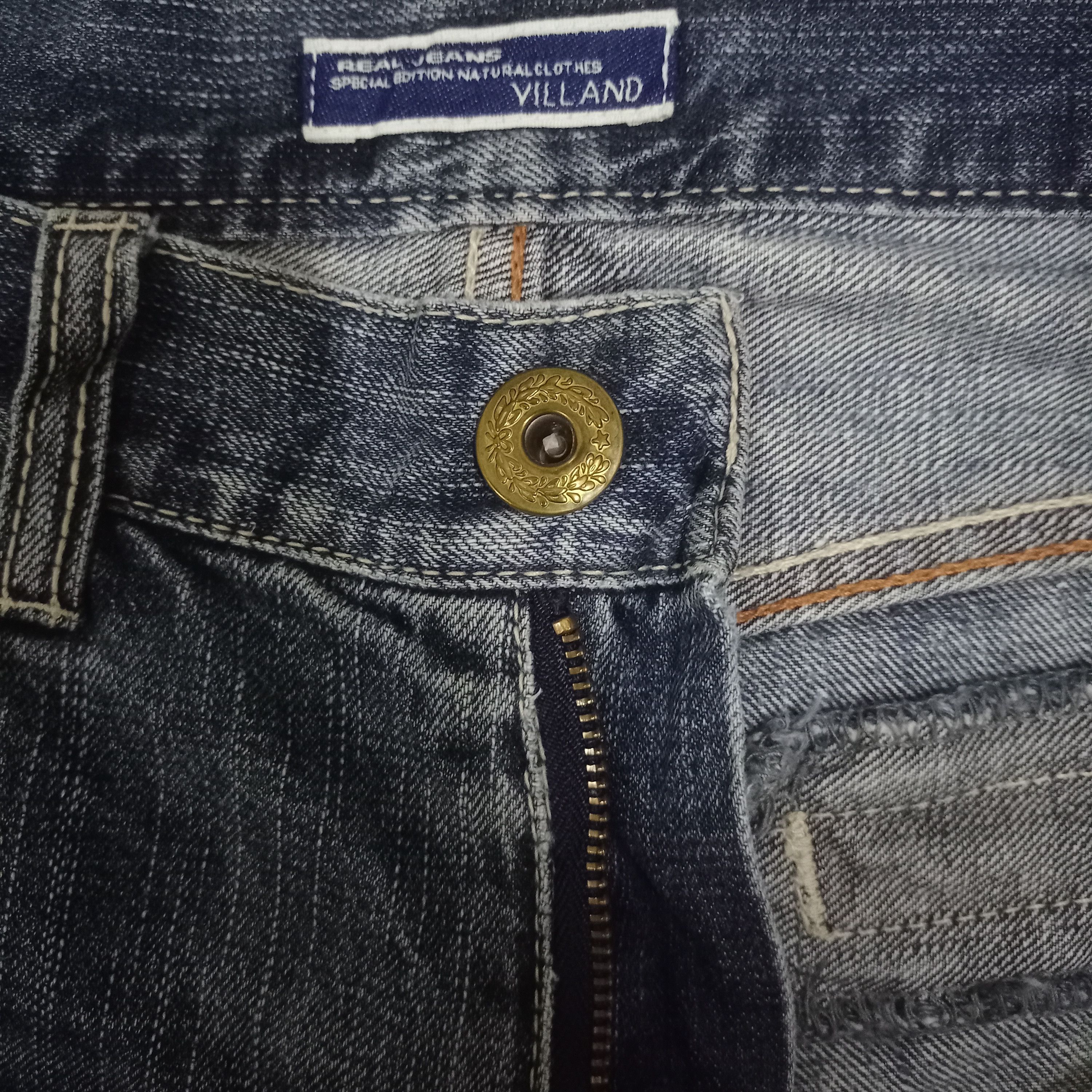 Japanese Brand Vintage VILLAND Embroidered Denim Baggy Jeans 32x28 Size US 32 / EU 48 - 3 Thumbnail