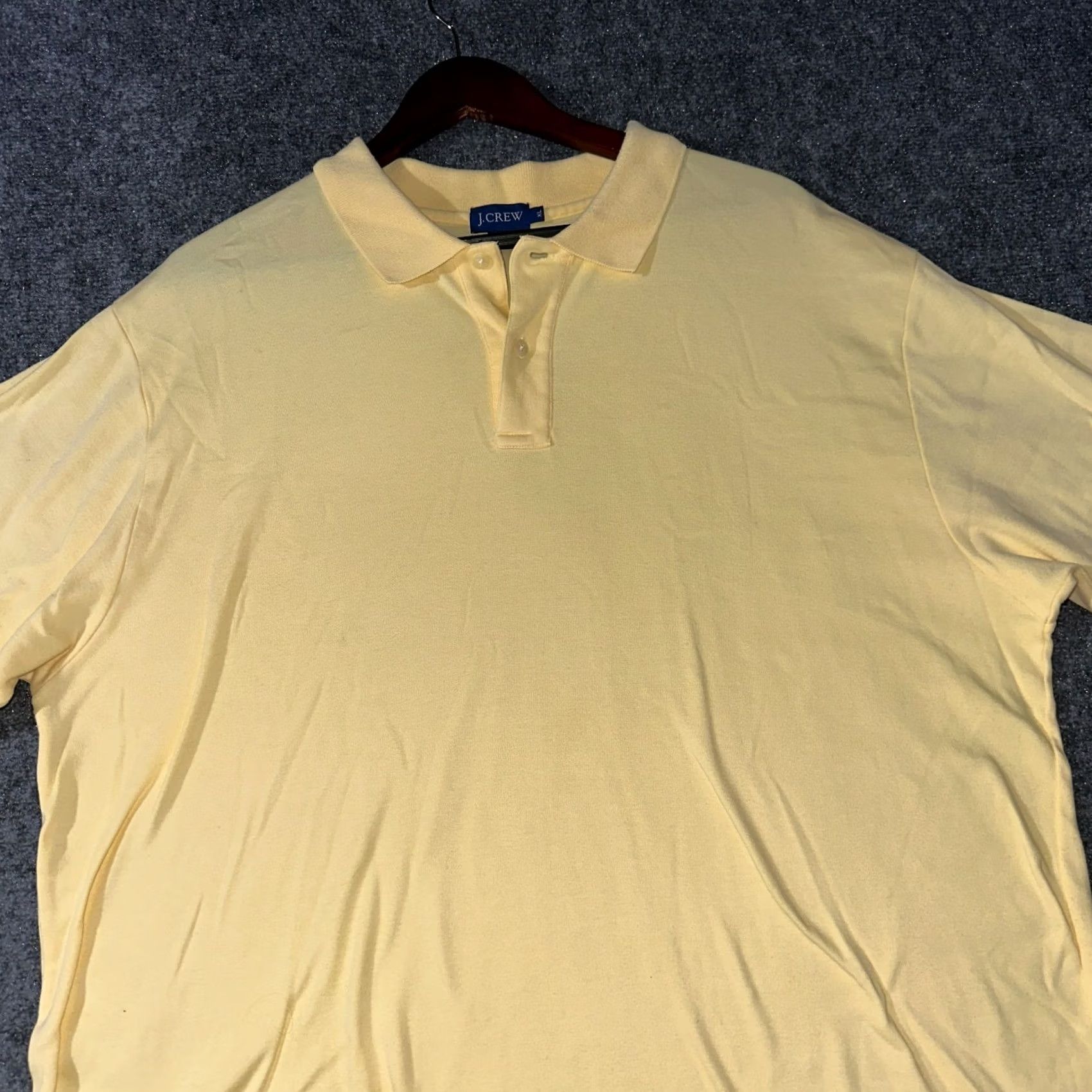J.Crew J.CREW Polo Shirt Mens XL Yellow Cotton Short Sleeve Logo Button Chest 24 Length 32 Regular Fit Clinical Casual Golf Walking Modern Classic Size US XL / EU 56 / 4 - 4 Thumbnail