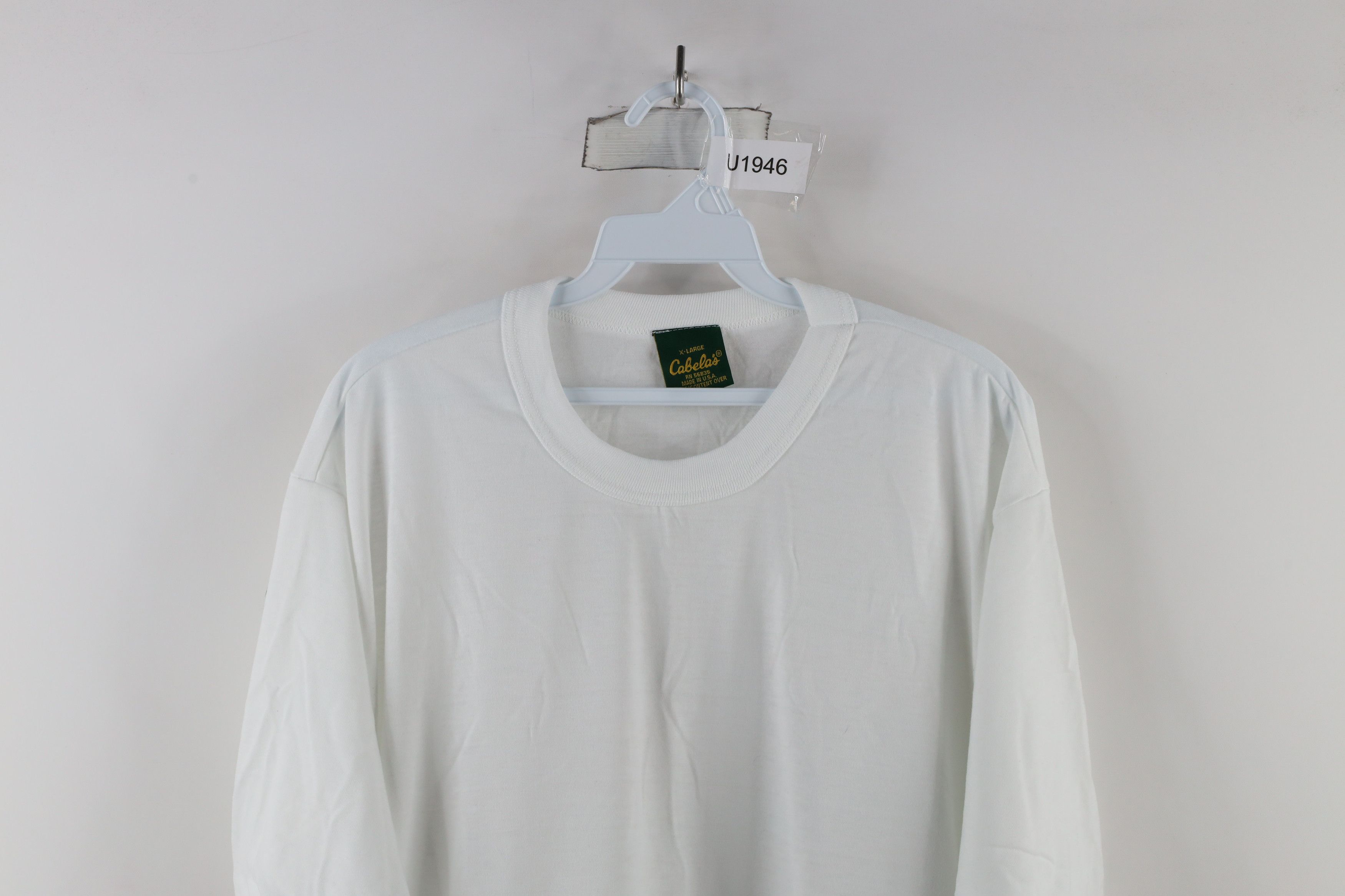Cabelas × Vintage Vintage 90s Cabelas Blank Short Sleeve T-Shirt White USA Size US XL / EU 56 / 4 - 2 Thumbnail