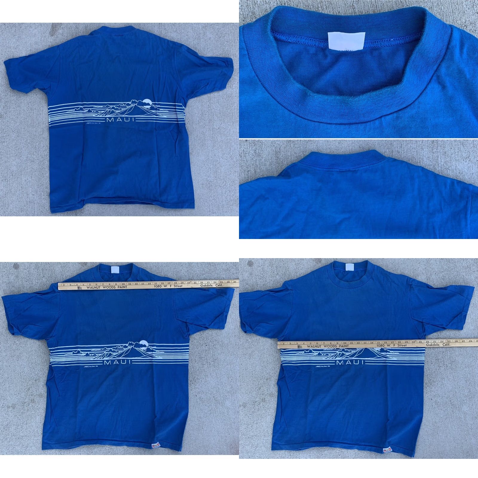 Vintage VINTAGE Crazy Shirts MAUI T-Shirt Hawaii 80s Blue X-Large XL Adult Size US XL / EU 56 / 4 - 8 Thumbnail