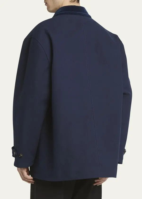 Marni o1w1db11125 Cotton Moleskin Chore Jacket in Nevy Blue Size US XL / EU 56 / 4 - 5 Thumbnail