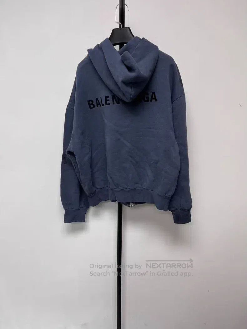 Balenciaga Balenciaga Embroidered Zipper Hooded Open-Front Jacket Swe Size US M / EU 48-50 / 2 - 2 Thumbnail