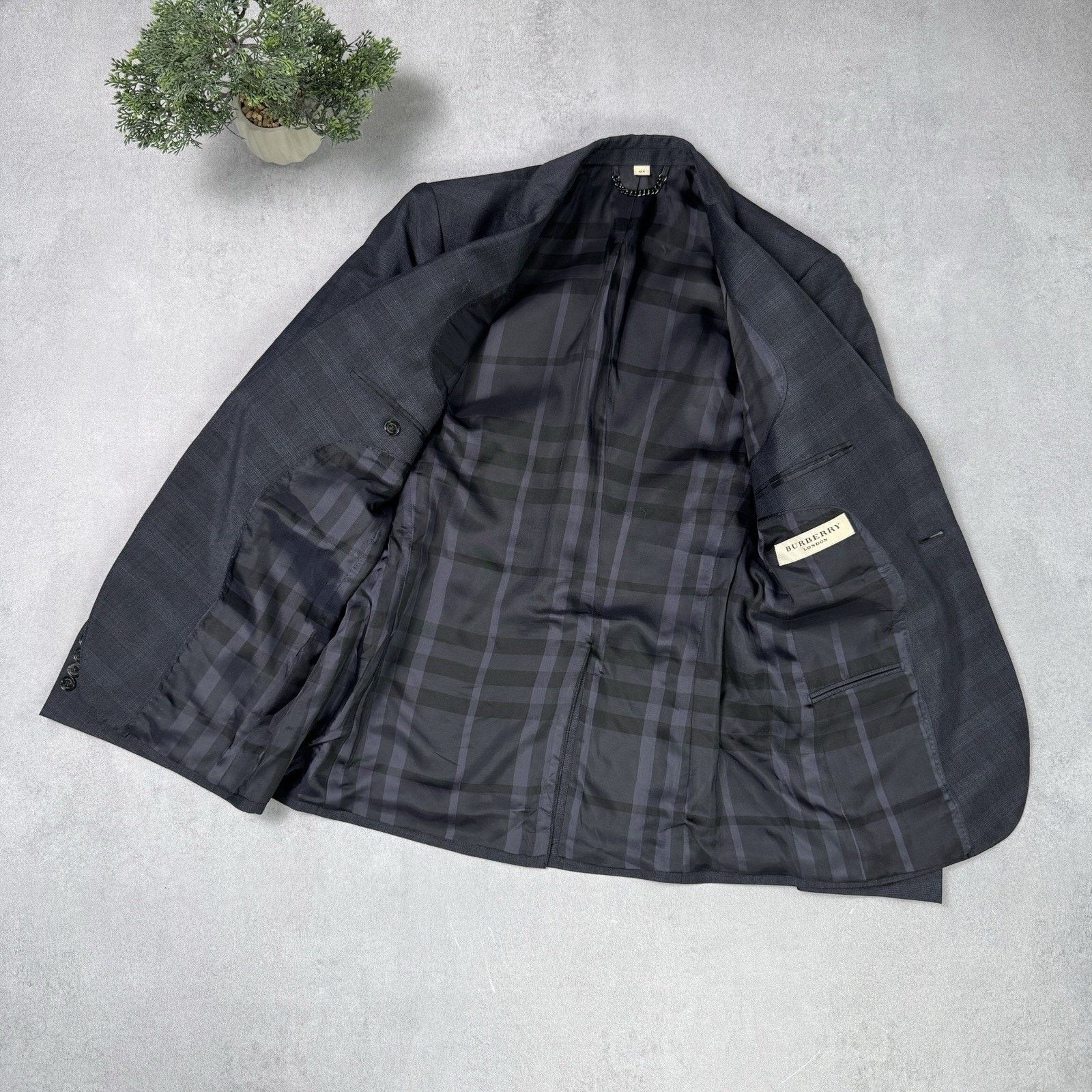 Burberry Burberry Men Blazer Check Kid Mohair/Wool Size 48R Size 38R - 8 Thumbnail