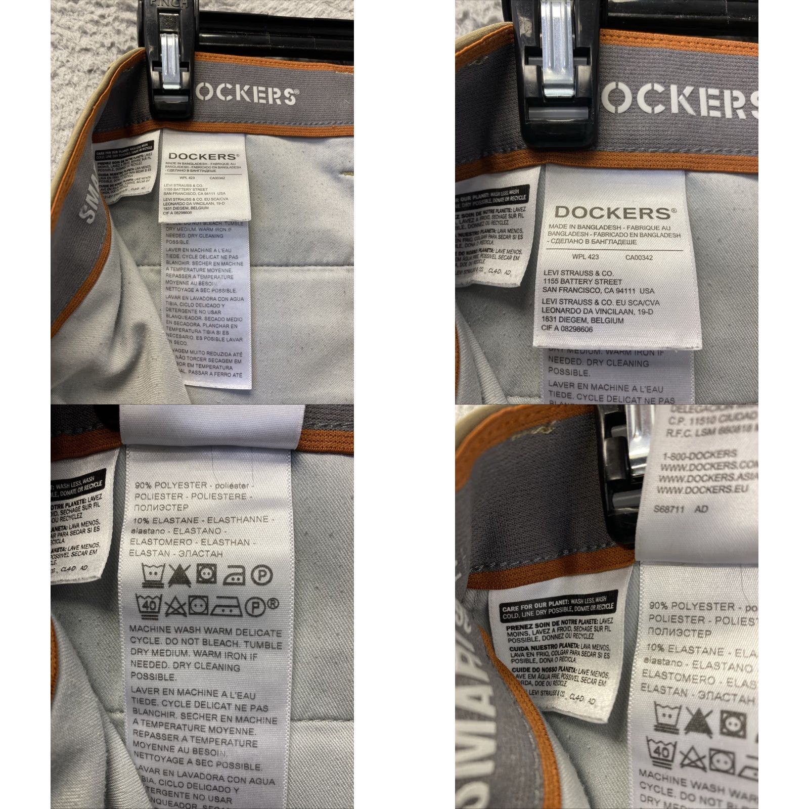 Dockers DOCKERS Dark Ginger Men's Slim Fit 360 Flex Chino Pants 34x30 /151-21 Slim Dress Flat Front Straight Inseam 30 Polyester Elastane Modern Men Size US 34 / EU 50 - 8 Thumbnail