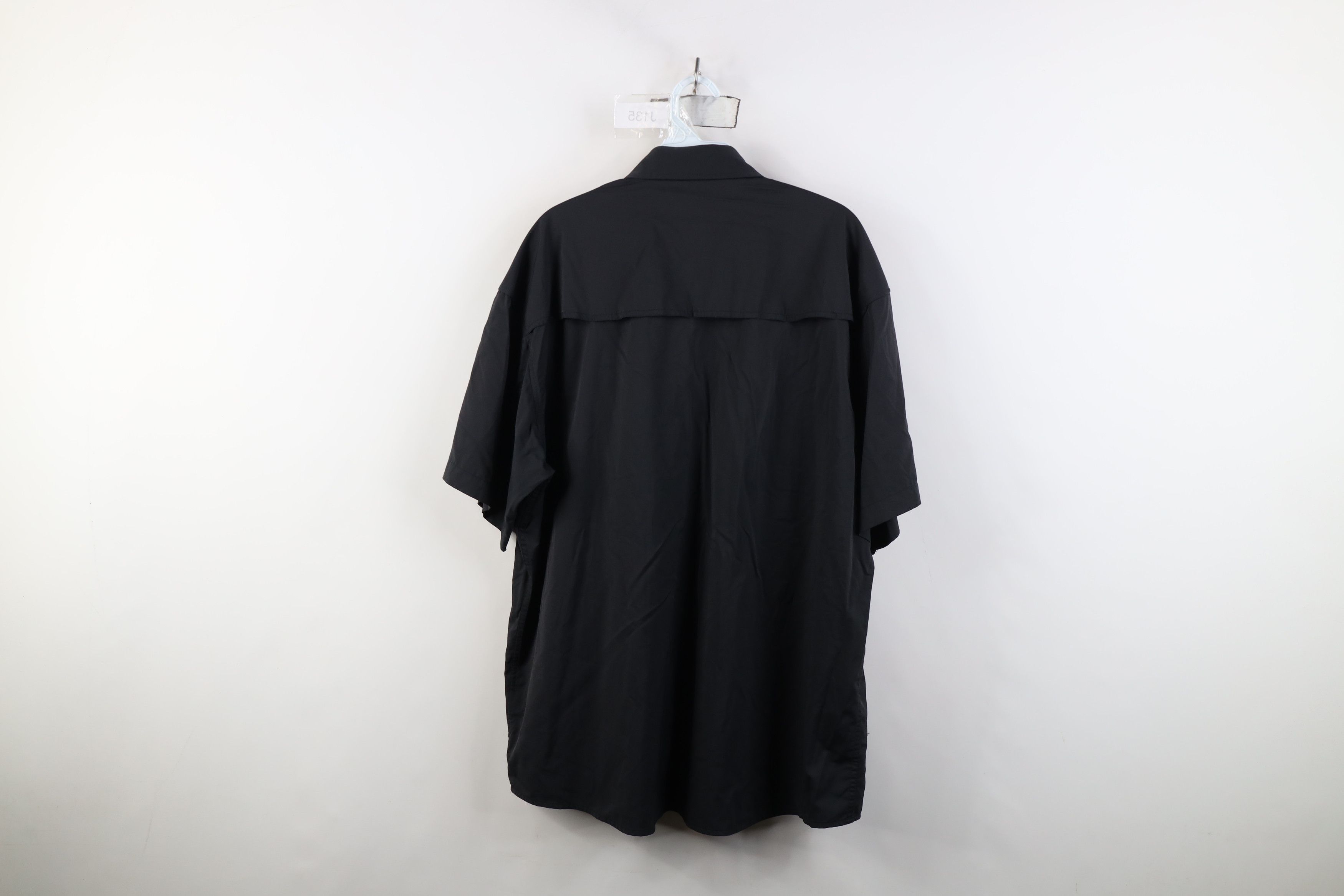 Vintage Poncho Fit Magnetic Pocket Short Sleeve Button Shirt Black Size US XL / EU 56 / 4 - 13 Thumbnail
