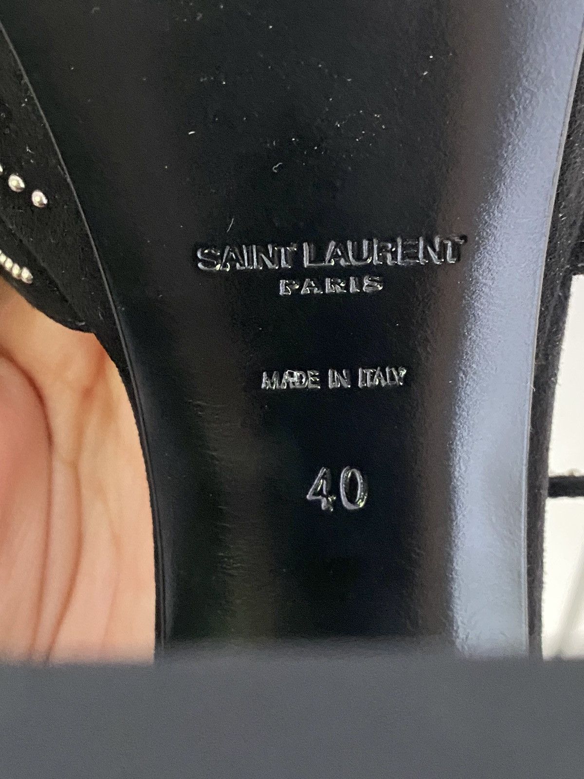 Saint Laurent Paris Saint Laurent Suede Studded Candy 80 Platform Sandals Black Size US 9 / IT 39 - 8 Thumbnail