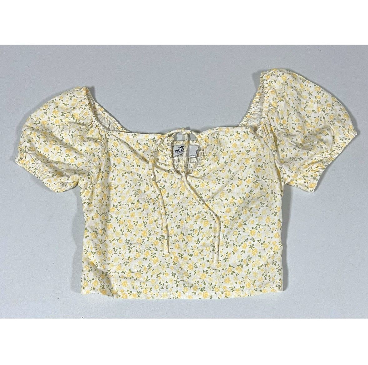 Hollister Hollister Yellow Floral Boho Shirt Crop Top Blouse Size XS🌼✨ Size XS / US 0-2 / IT 36-38 - 2 Thumbnail