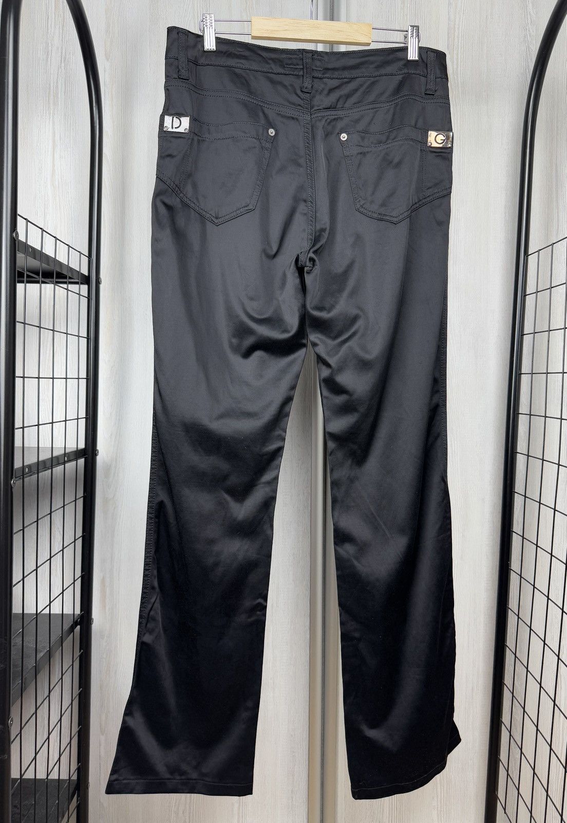 Dolce & Gabbana Dolce & Gabbana vintage black nylon flared wide pants hype Size US 34 / EU 50 - 1 Thumbnail