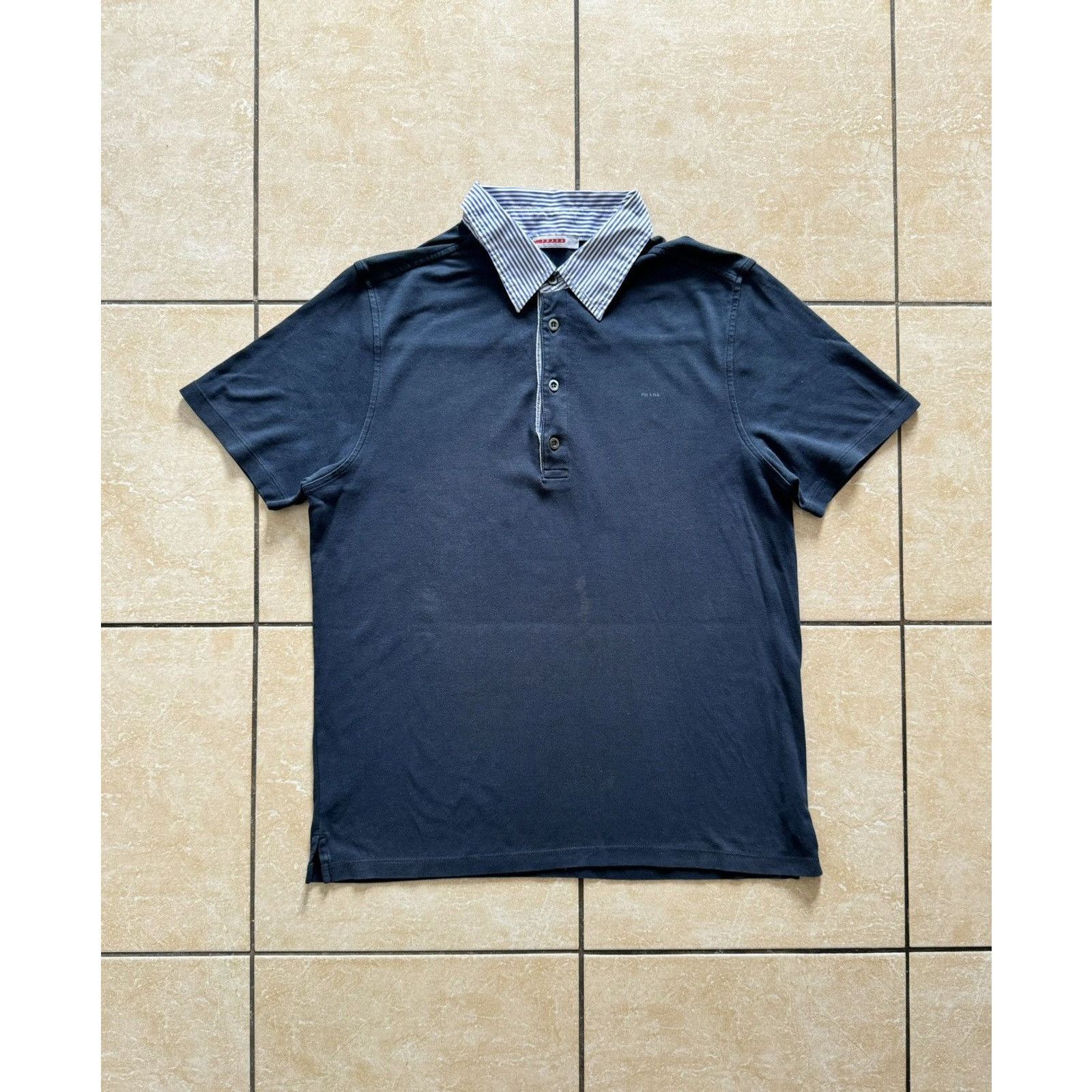 Prada Prada Linea Rossa Striped Collar Short Sleeve Polo Size US L / EU 52-54 / 3 - 1 Thumbnail