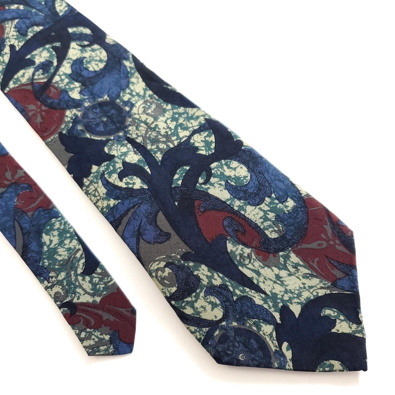 Vintage Unbranded USA ITALY Floral Abstract Print Short Red Blue Sil Size ONE SIZE - 1 Thumbnail