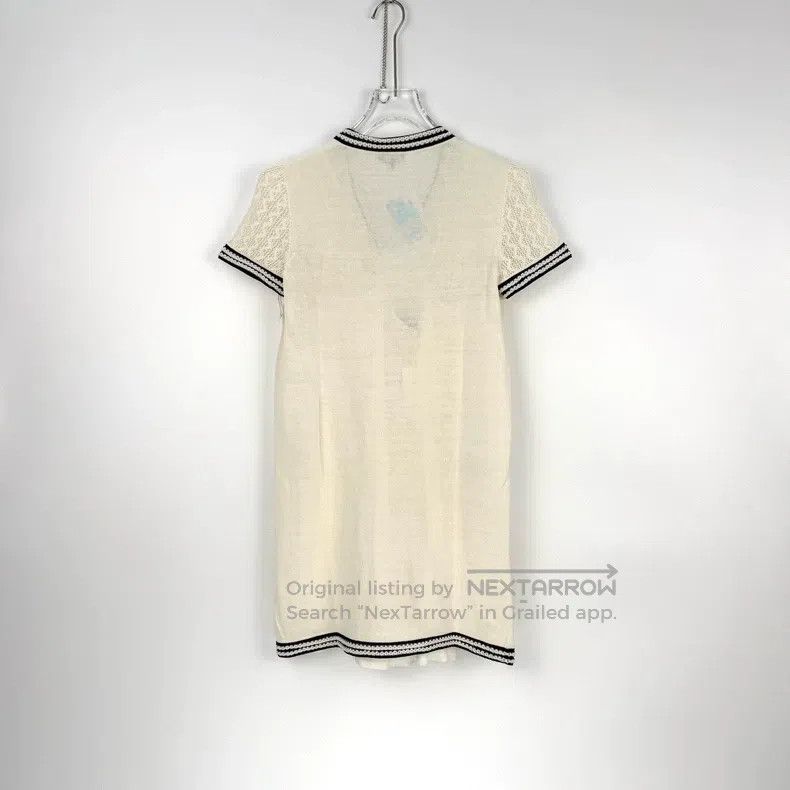 Chanel Chanel Beige mulberry silk knitted short-sleeved dress Size XXS / US 00 / IT 34 - 4 Thumbnail