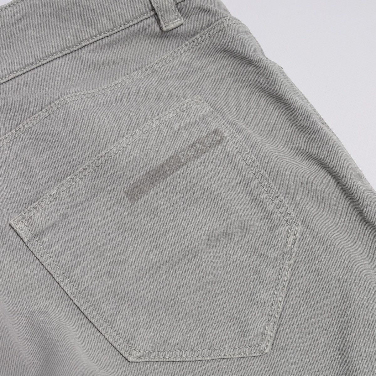 Prada Prada Gray Cotton Pants Logo Raw Edge Size 27" / US 4 / IT 40 - 18 Thumbnail