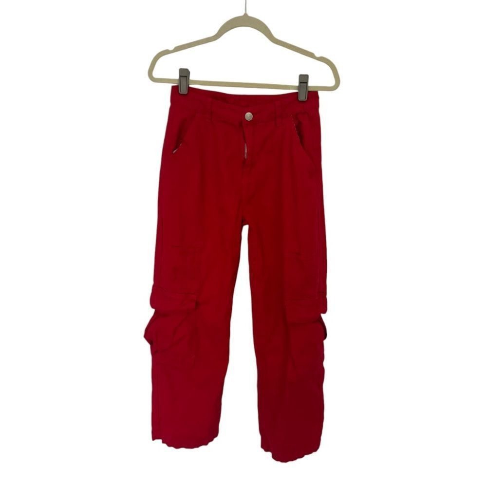 PRINCESS POLLY Princess Polly SZ 4 red cargo pants Size 27" / US 4 / IT 40 - 1 Thumbnail