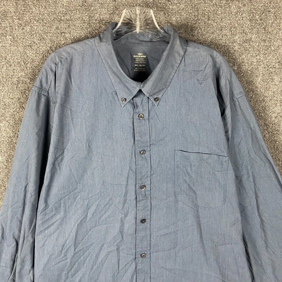 Dockers Dockers Button Down Shirt Men's XXL 18-18.5 Cotton Blend 2XL Size US XXL / EU 58 / 5 - 2 Thumbnail