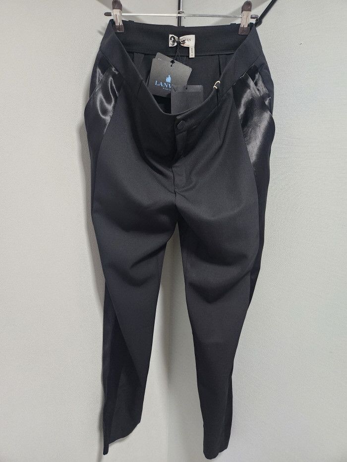 Lanvin LANVIN 스모킹 noir satin stripe trousers Size 28" / US 6 / IT 42 - 1 Thumbnail