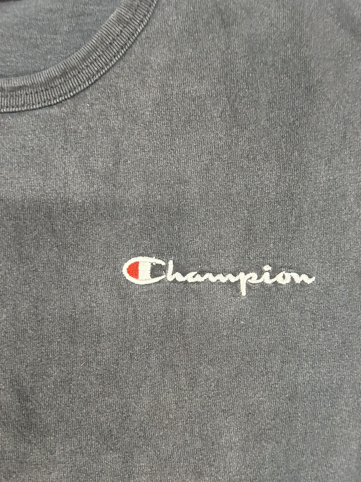 Champion Crazy Vintage Y2K Essential Black Champion Script Tee Shirt Size US M / EU 48-50 / 2 - 2 Thumbnail