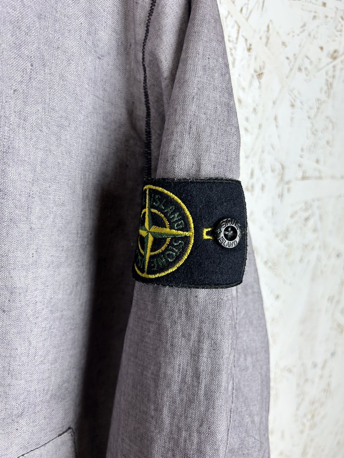 Stone Island Stone Island Lino Resinato-TC Hooded Jacket Grey Size L Size US L / EU 52-54 / 3 - 3 Thumbnail