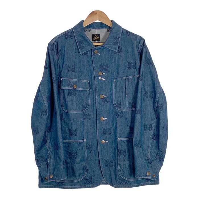 Denim Jackets Papillon Embroidery Coverall Button Indigo