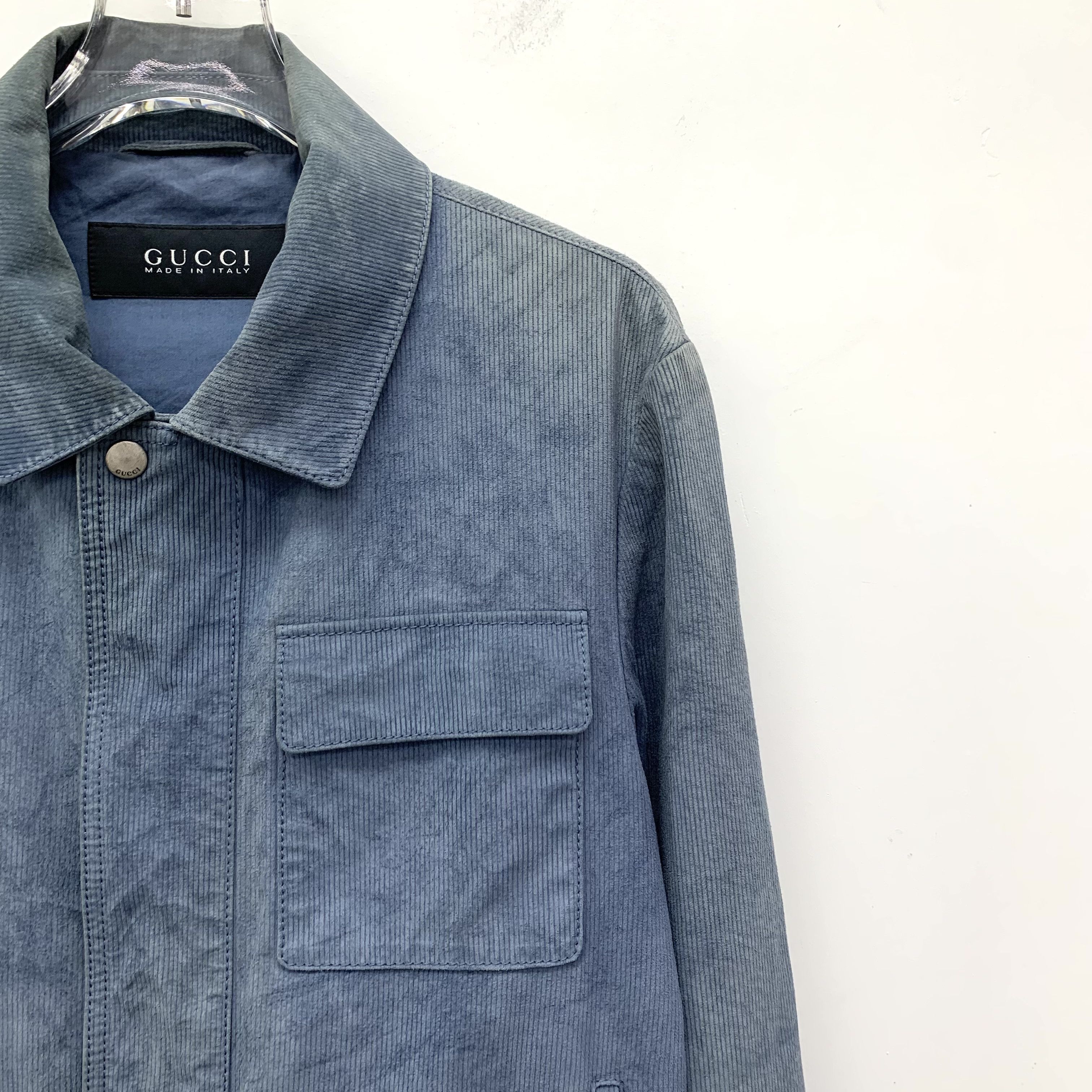 Gucci Gucci Blue Leather Button-Up Jacket (Size 48 M) Size US M / EU 48-50 / 2 - 8 Thumbnail