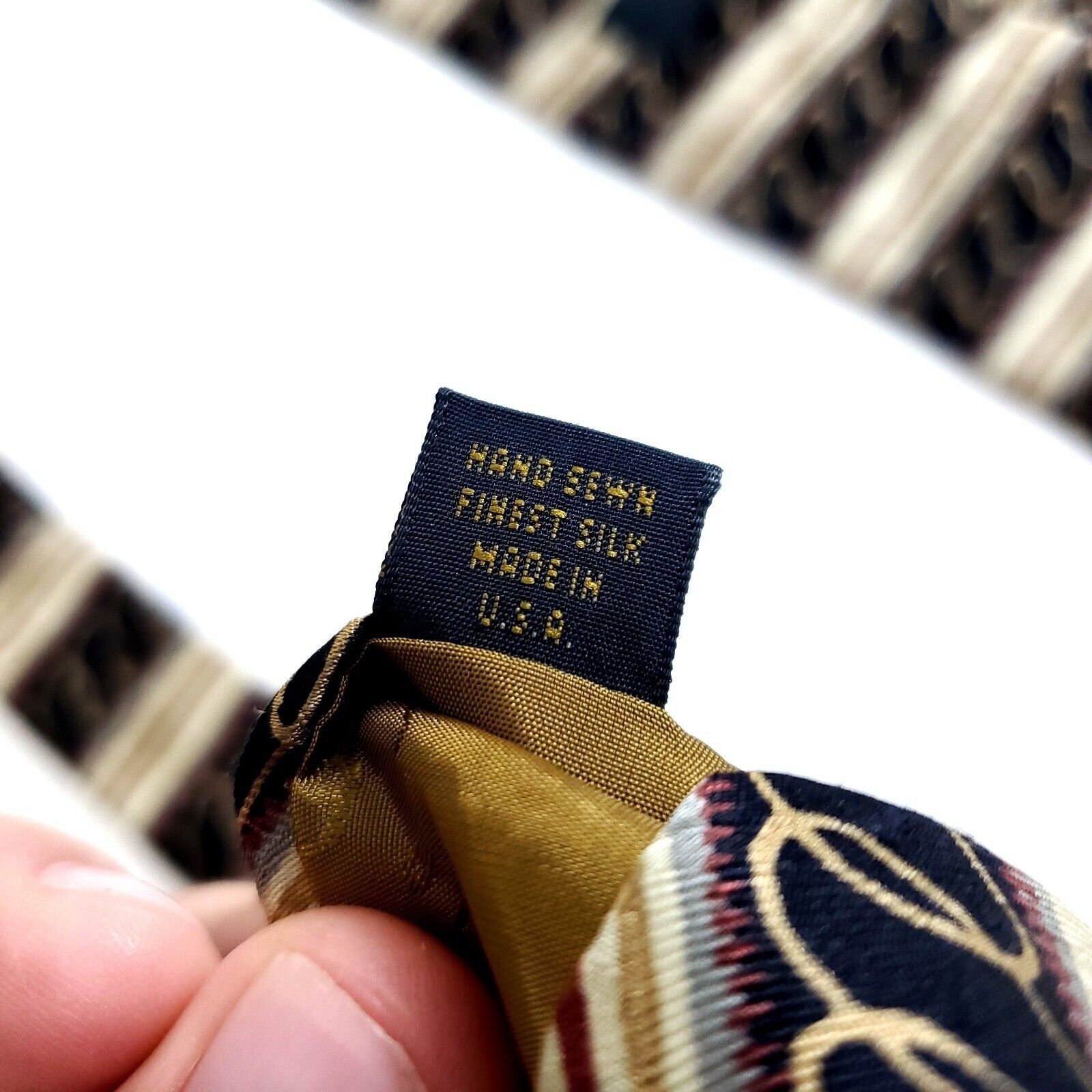Robert Talbott Robert Talbott Studio Brown Tan Abstract Print Wide Silk Tie Size ONE SIZE - 4 Thumbnail