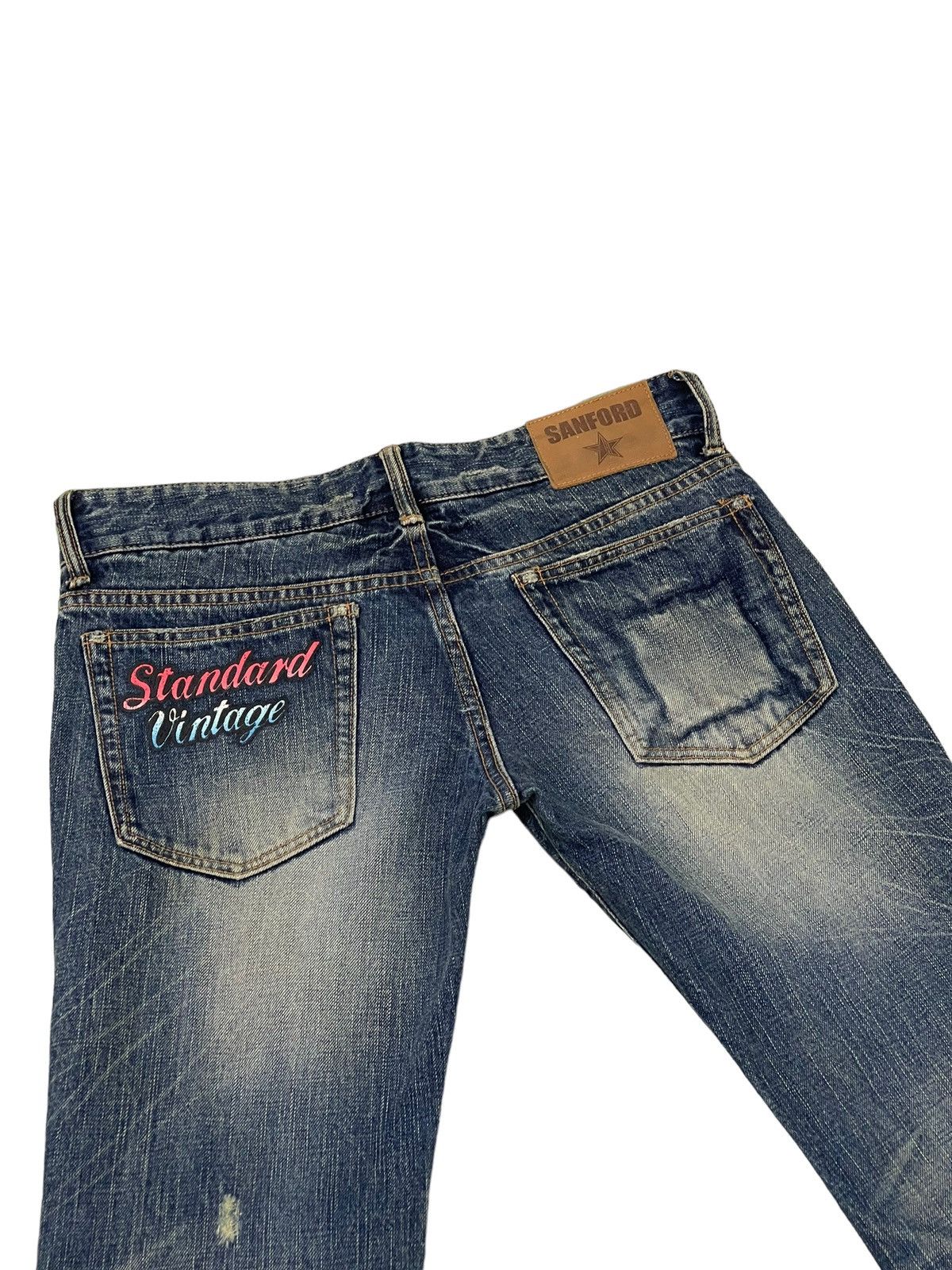 Japanese Brand Flare Jeans Sanford Distress Low Rise Boot Cut 8🟦1 Size US 30 / EU 46 - 20 Thumbnail