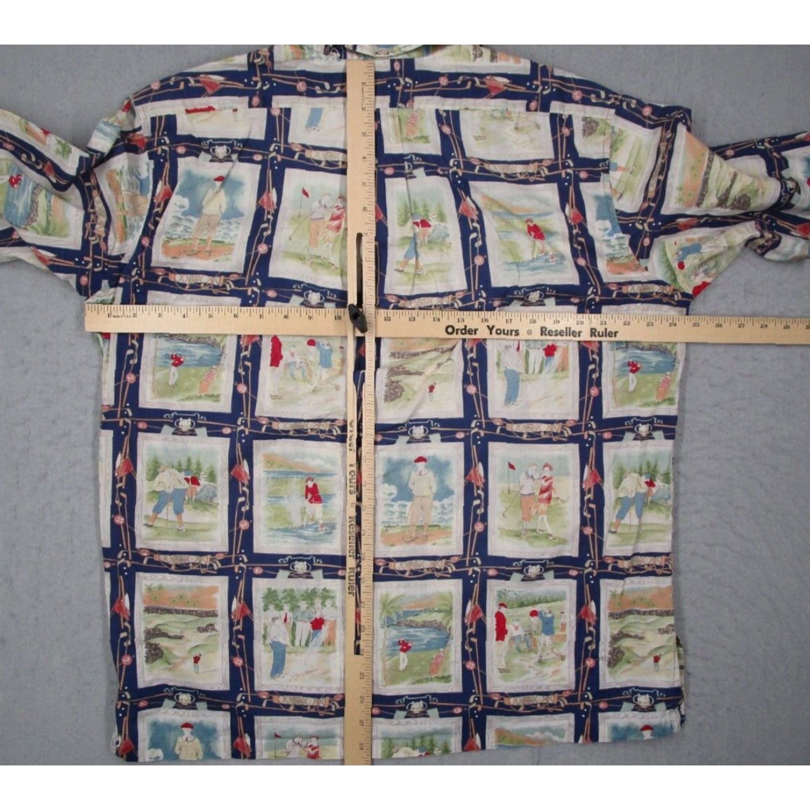 Reyn Spooner VINTAGE Reyn Spooner Shirt Mens Large Blue Pullover AOP Golf Tiki Made in USA Size US L / EU 52-54 / 3 - 5 Thumbnail