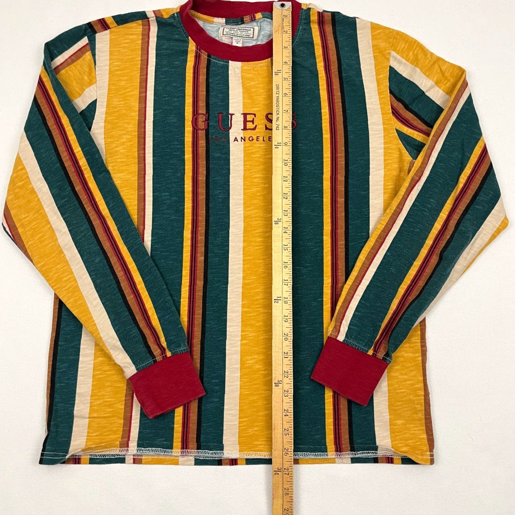 Guess Guess Originals Sayers Shirt Mens M Green Yellow Striped Skater California Clothing Shirt Mens M Green Yellow Striped Logo California Size US M / EU 48-50 / 2 - 4 Thumbnail