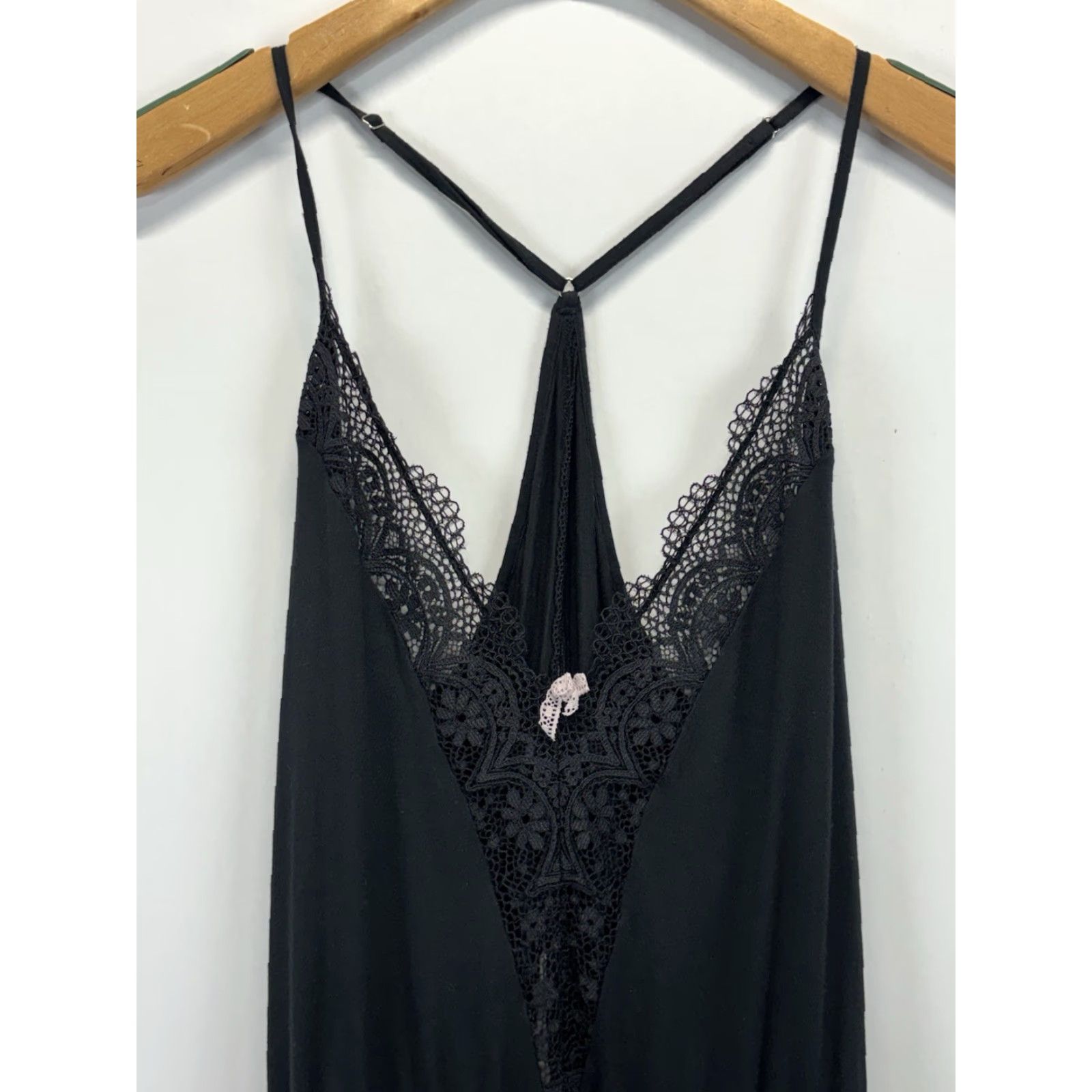 Victoria's Secret VICTORIA’S SECRET Teddy Short Romper One Piece Women’s M Black Lace Trim Strappy Sleeveless Pull On Size 32" / US 10 / IT 46 - 2 Thumbnail