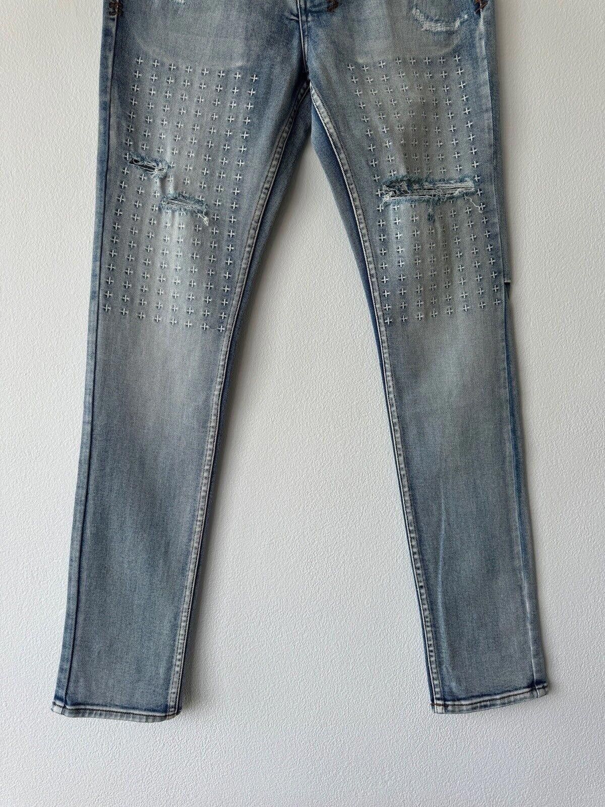 Ksubi new Ksubi mens denim jean chitch slim 32 blue enjoy trashed Size US 32 / EU 48 - 3 Thumbnail