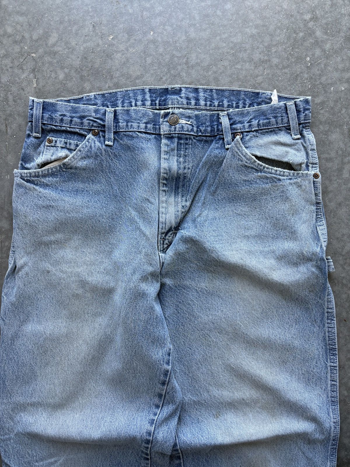 Dickies Thrashed Vintage Y2K Dickies Carpenter Jeans 36x31 Faded Size US 36 / EU 52 - 3 Thumbnail