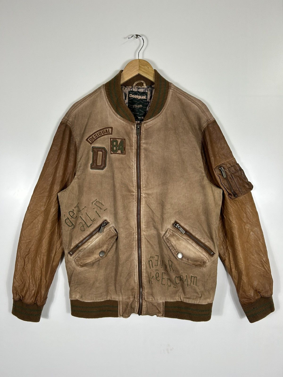 Desigual × Vintage ⚡️Y2K Desigual Man Zipper Bomber Jacket Size US XL / EU 56 / 4 - 1 Thumbnail