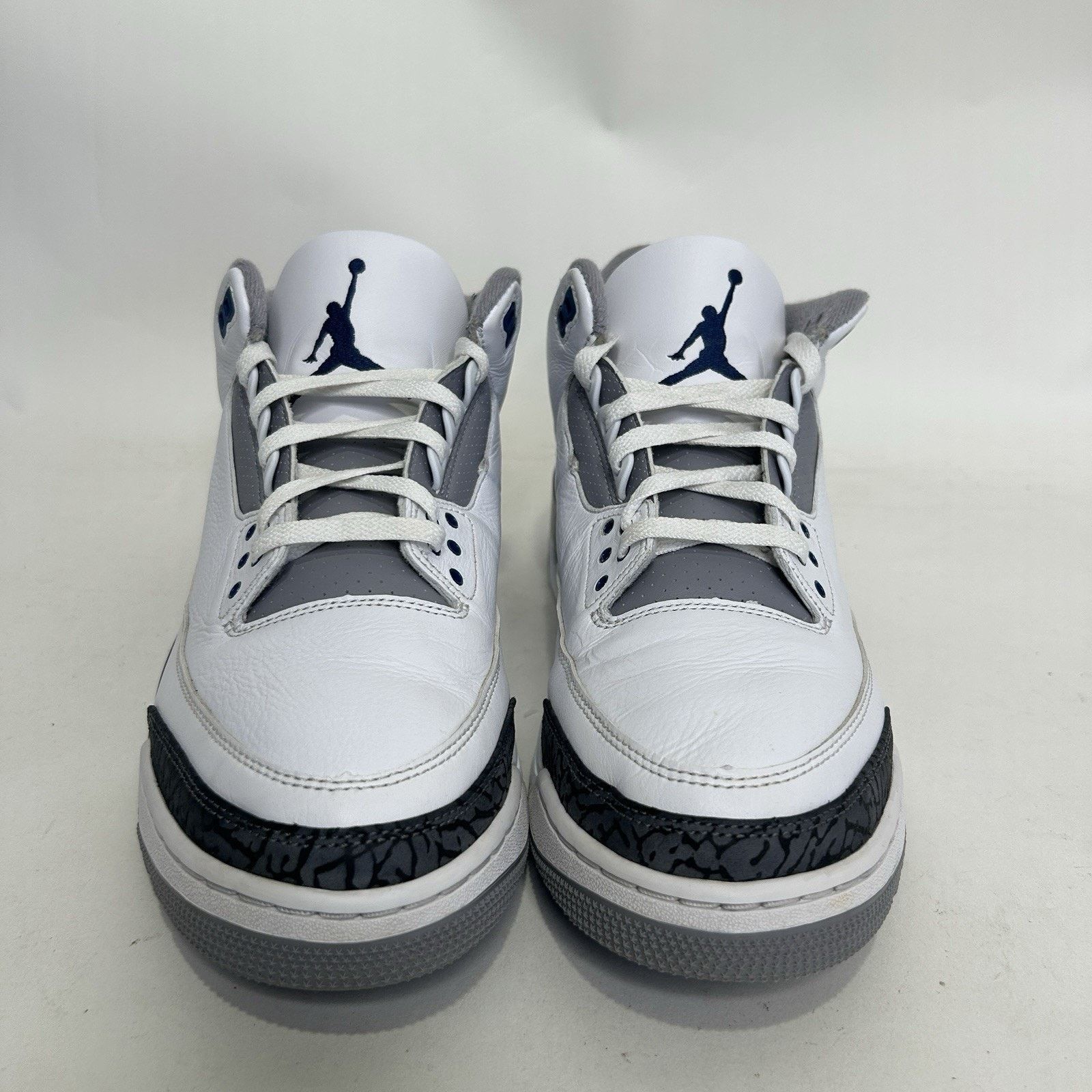 Jordan Brand Nike Air Jordan 3 Retro “White Midnight Navy Cement Grey” Size US 13 / EU 46 - 2 Thumbnail